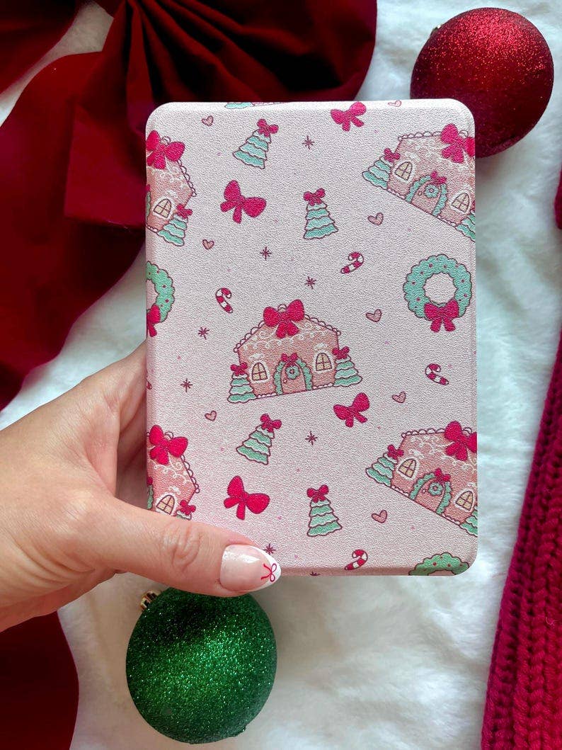 Gingerbread Christmas Kindle Case- Clear back