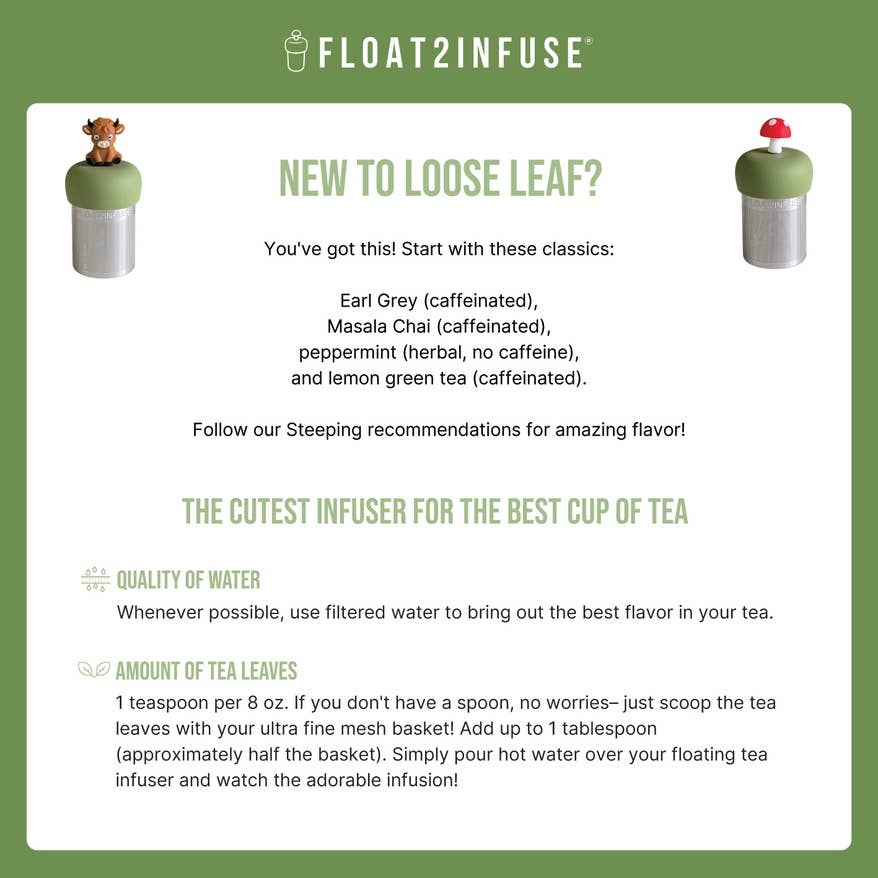 Book(ed) Weekend | Floating Tea Infuser | Green Base
