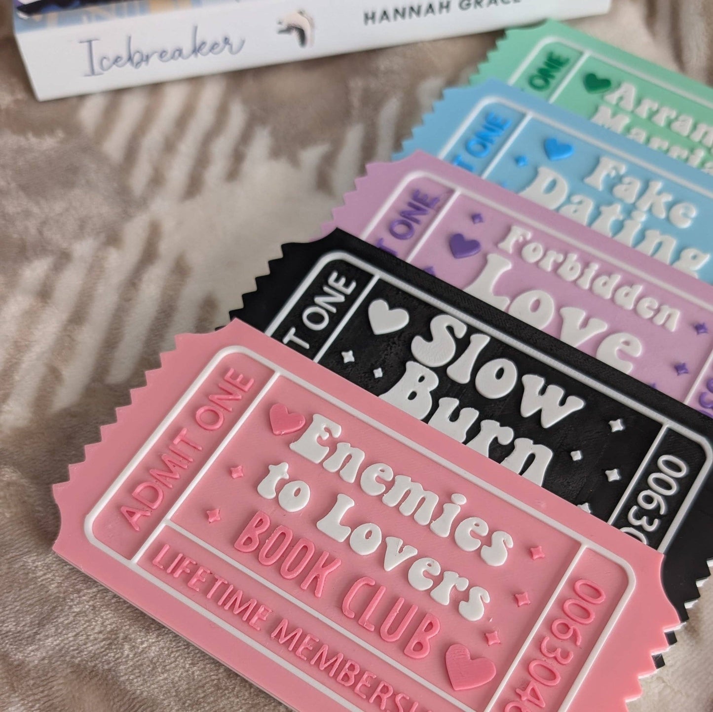 Romance Reader Book Ticket Bookshelf Leaner
