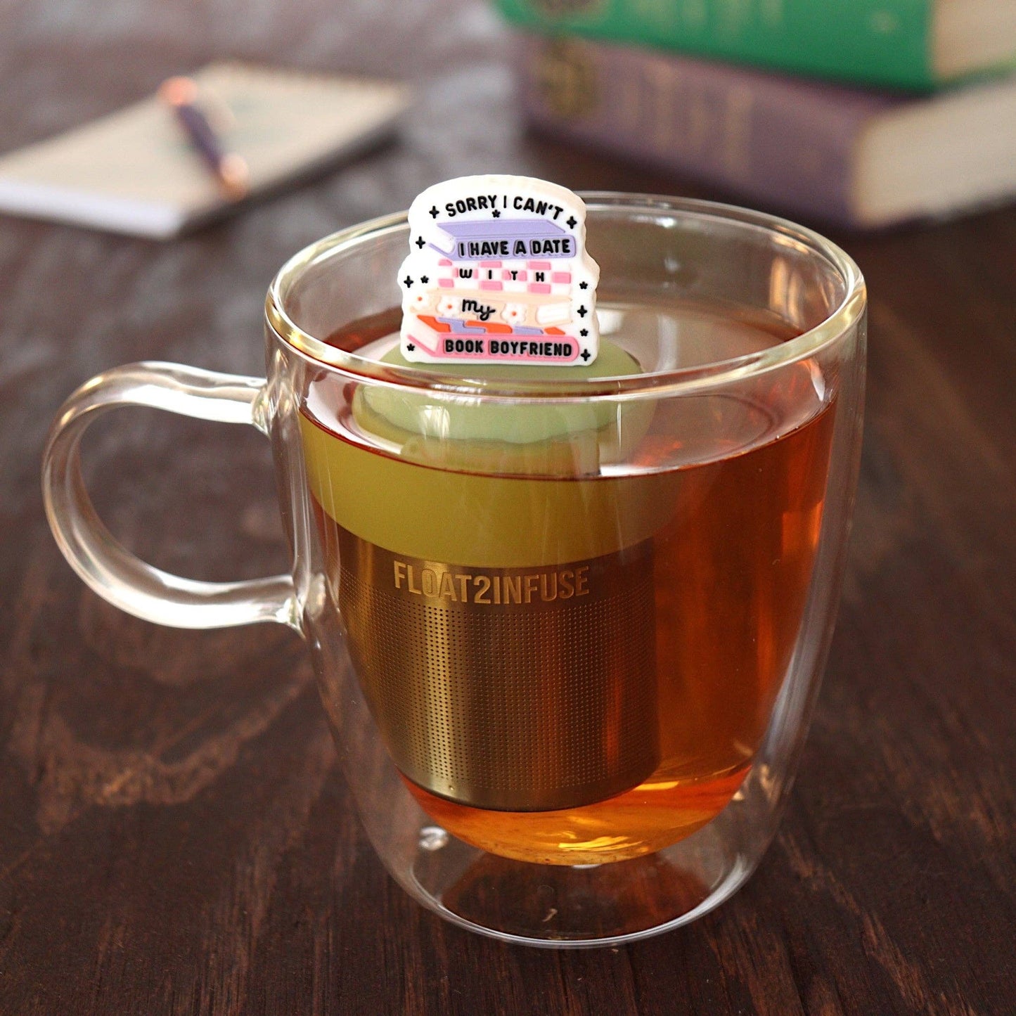 Book Boyfriend | Floating Tea Infuser | Green Base | White