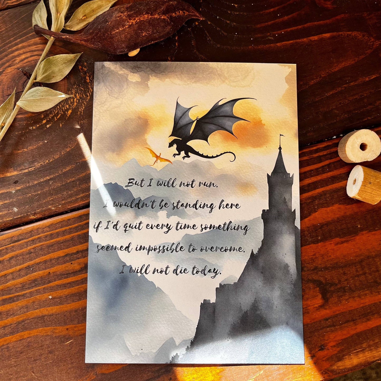 Flying Tain with quote 5x7 Bookish Art Print