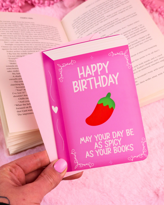Spicy Bookish Birthday Card