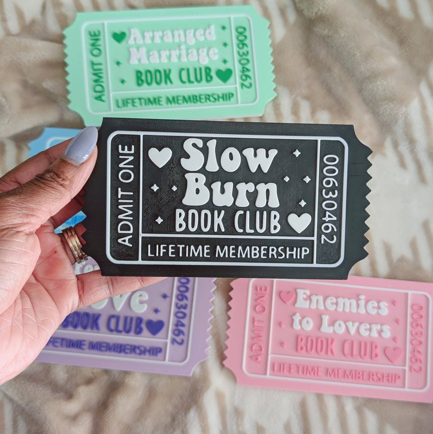 Romance Reader Book Ticket Bookshelf Leaner