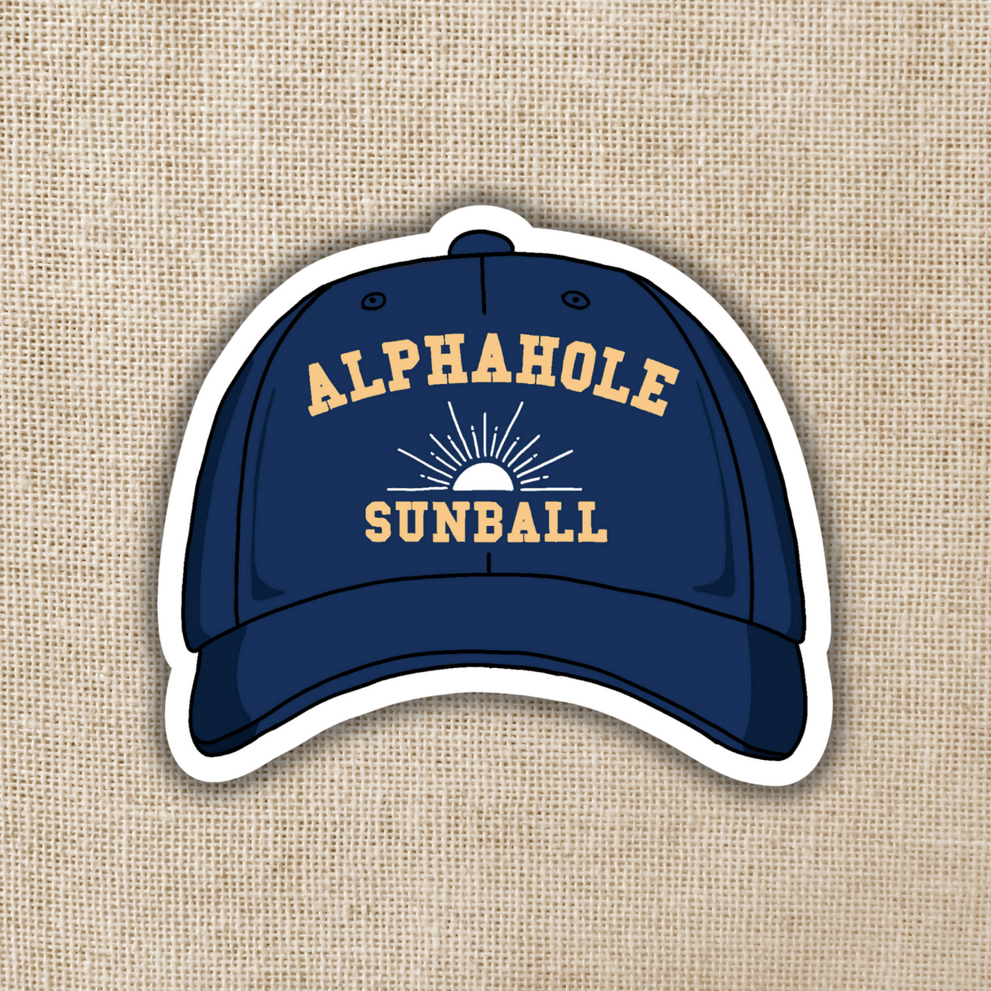 Alphahole Sunball Baseball Cap Sticker | Crescent City