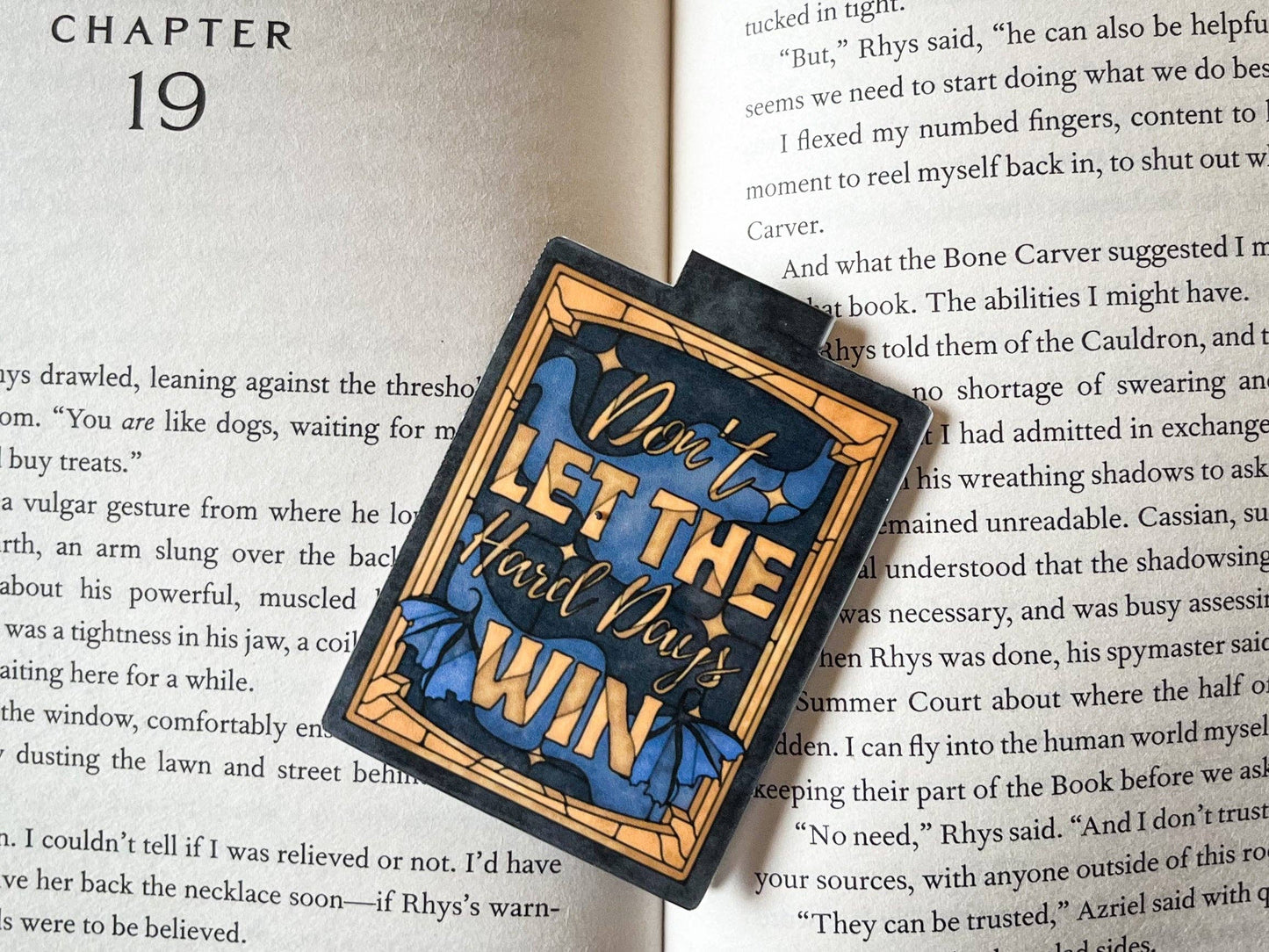 Magnetic Bookmark Don't Let The Hard Days Win Stained Glass