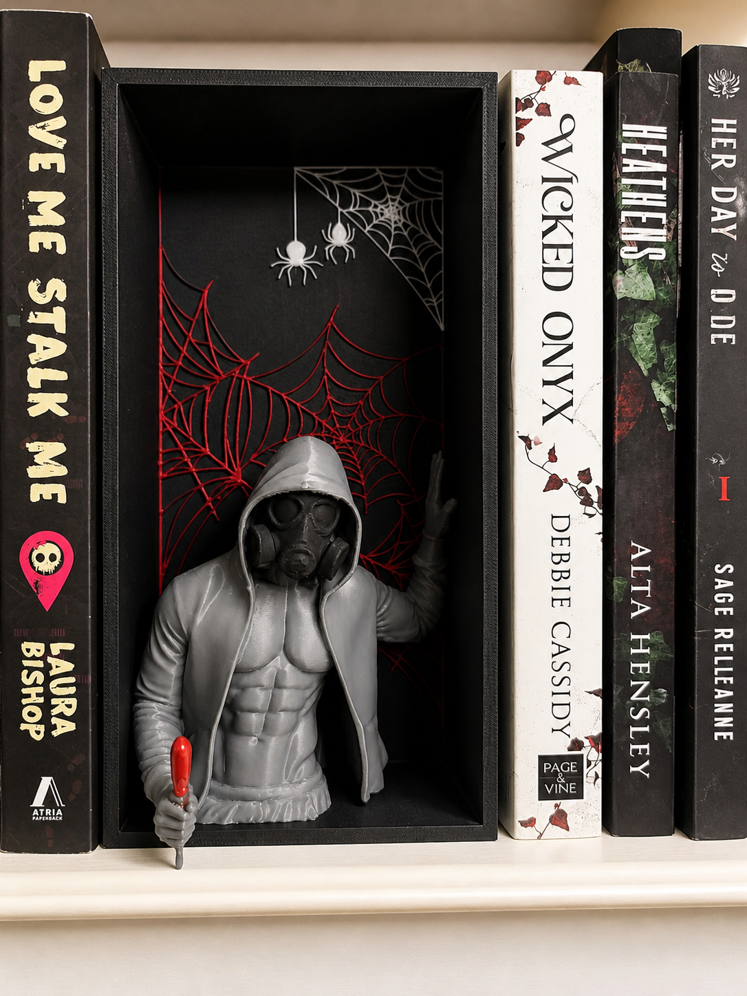 Malachi Little Stranger Gas Mask 3D Printed Shadow Box Book Nook