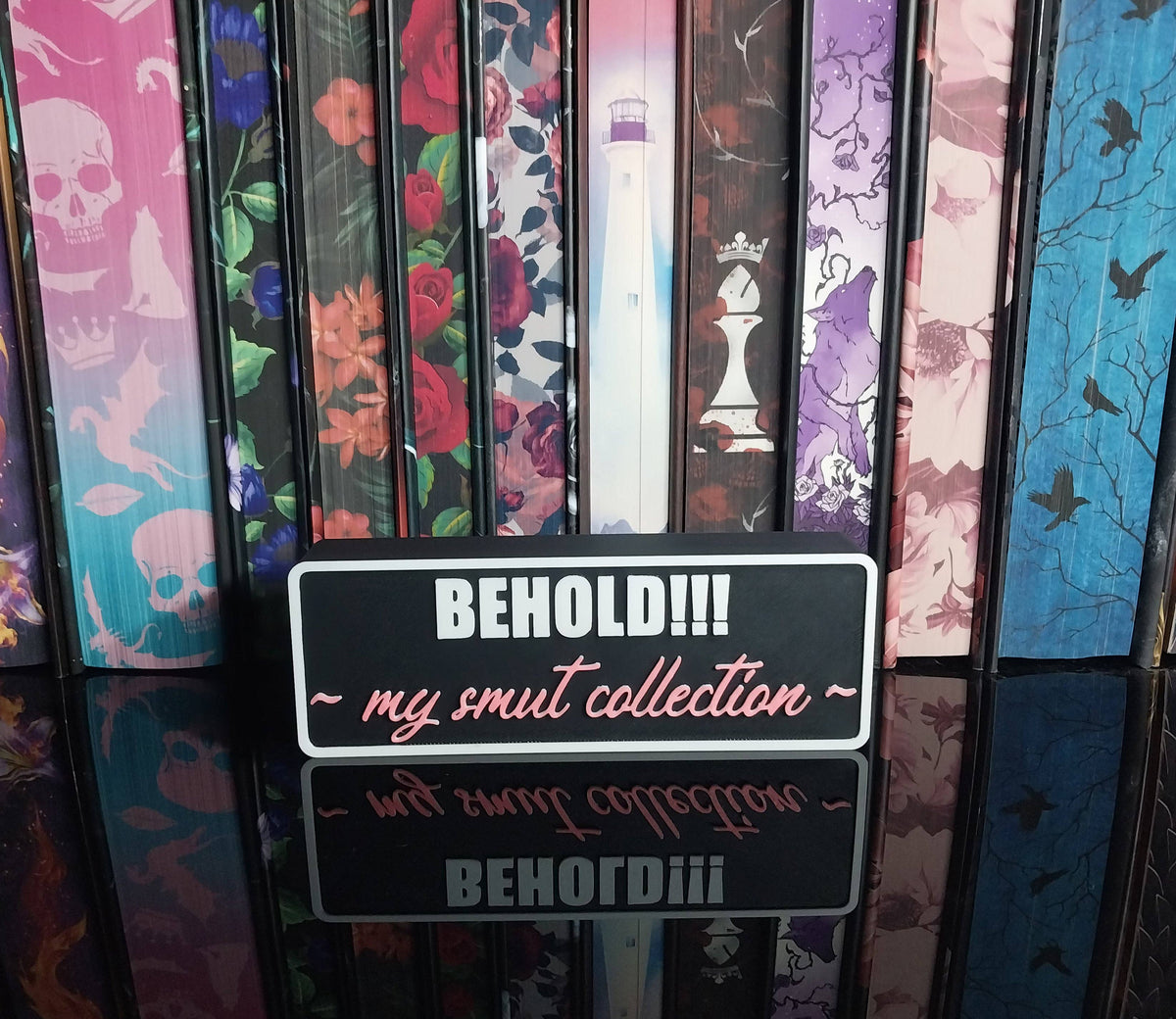 BEHOLD!!! My Smut Collection Sign - 3D Printed Bookish Shelf Decor,