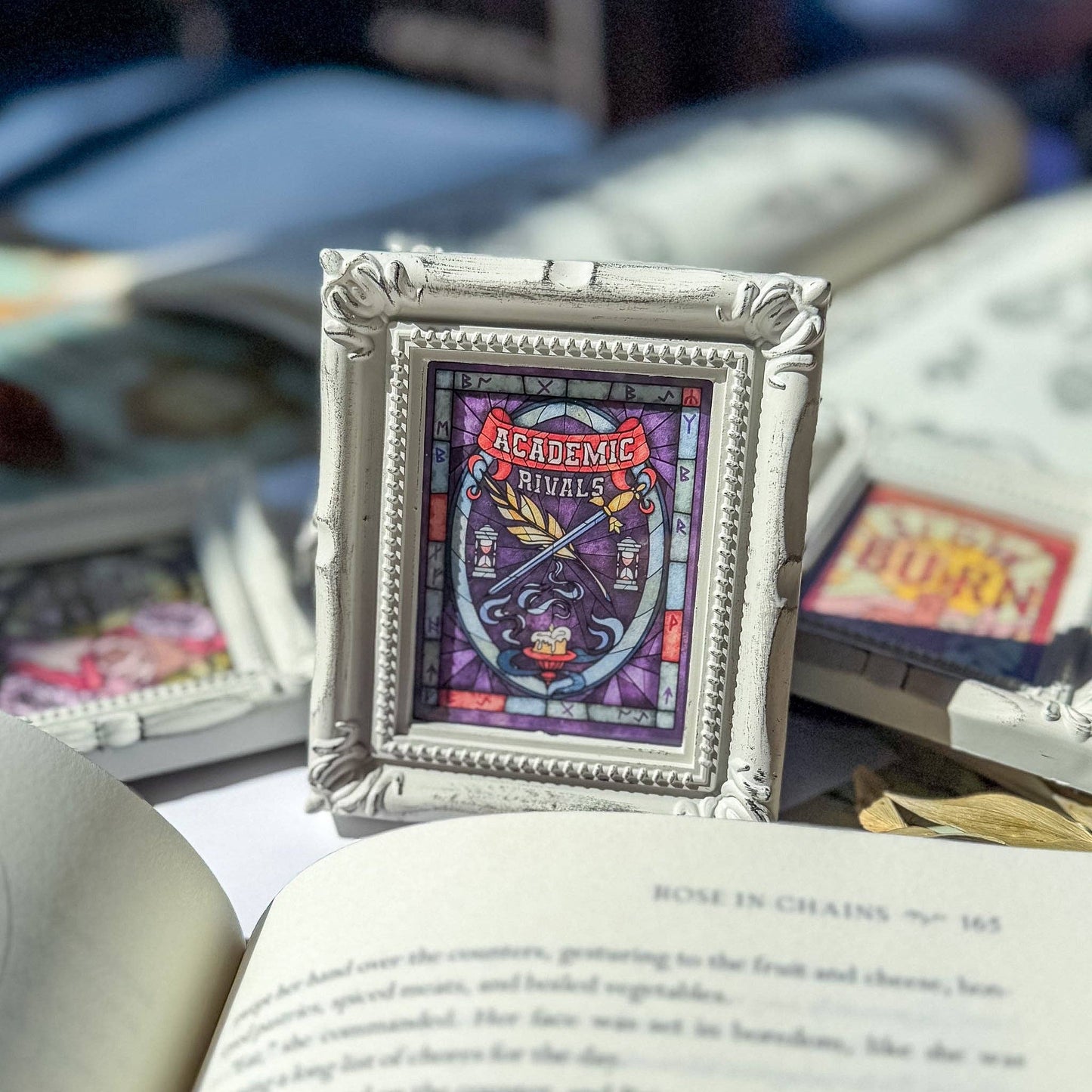 Book Tropes Tiny Framed Art Print Book Nook Decor Book Gift