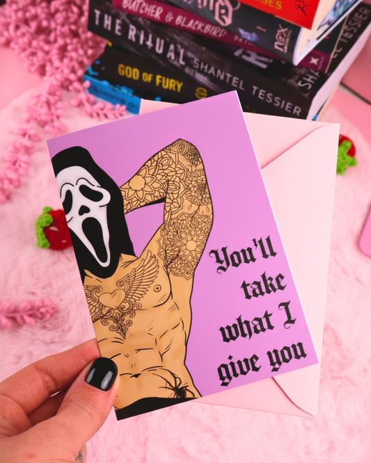 You'll Take What I Give You Masked Men Bookish Greeting Card
