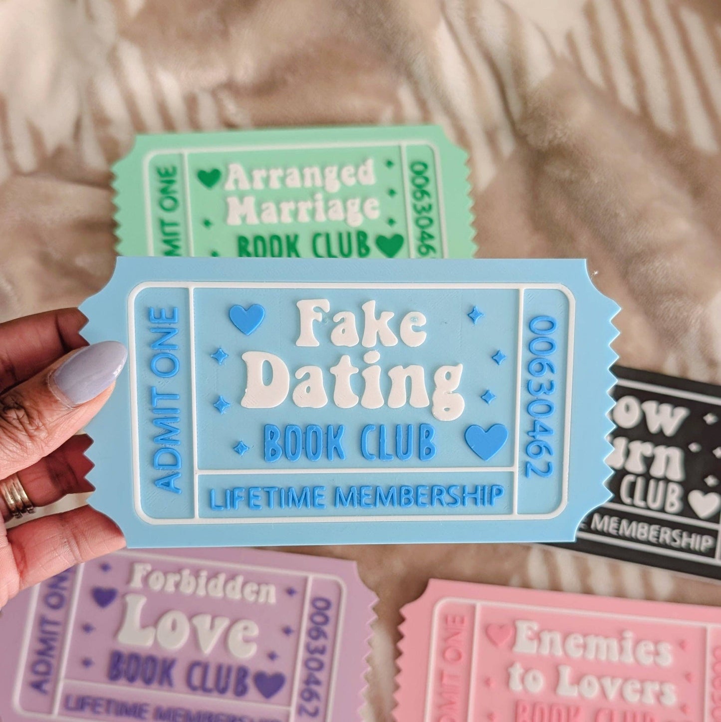 Romance Reader Book Ticket Bookshelf Leaner